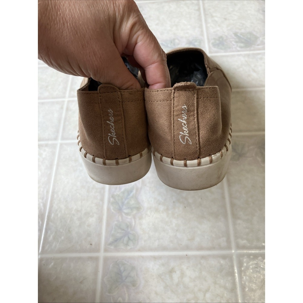 Skechers Women's Relaxed Fit Air-Cooled Memory Foam Brown Suede Slip-On Shoes 9 - Picture 5 of 6
